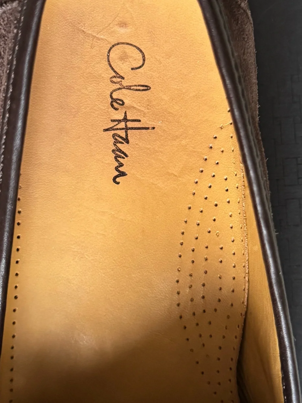Cole Haan Dark Brown Suede Bit Loafers